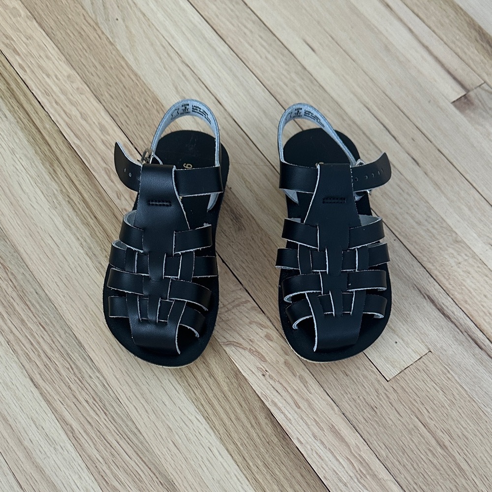 Saltwater Sandals Sun-San Sailor - Toddler size 9 in Black
